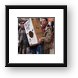 Guy holding a box for catching beads Framed Print