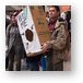 Guy holding a box for catching beads Metal Print