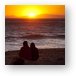 Two people enjoying the sunset at Tree at sunset, Leo Carrillo State Beach Metal Print