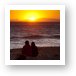 Two people enjoying the sunset at Tree at sunset, Leo Carrillo State Beach Art Print