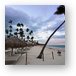 Palm trees on the beach at sunset Metal Print