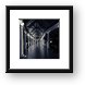 Long corridor with pillars in black and white Framed Print