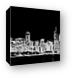 Chicago Skyline Fractal Black and White Canvas Print