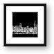 Chicago Skyline Fractal Black and White Framed Print