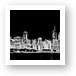 Chicago Skyline Fractal Black and White Art Print