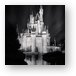 Cinderella's Castle Reflection Black and White Metal Print