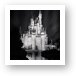 Cinderella's Castle Reflection Black and White Art Print