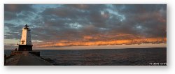License: Ludington North Breakwater Light Sunrise Panoramic