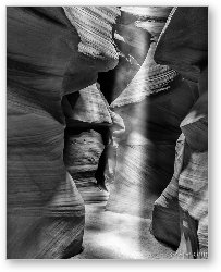 License: Antelope Canyon Light Beam Black and White