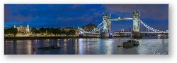 License: Tower of London and Tower Bridge at Night Panoramic