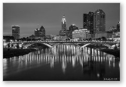 License: Columbus Ohio Skyline at Night Black and White
