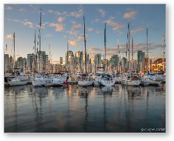 License: Vancouver Skyline and Sailboats at Dusk