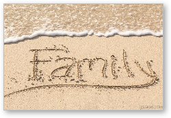 License: Family Writing in Sand