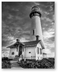 License: Pigeon Point Lighthouse at Sunset BW