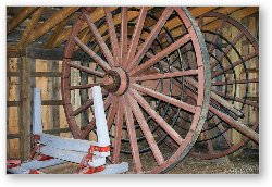 License: An old logging wheel and sliegh