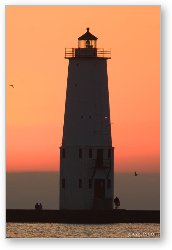 License: Sunset at Frankfort North Breakwater Lighthouse