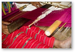 License: Karen tribe woman making a silk scarf