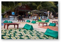 License: Resorts had their comfortable blankets set out all over the beach