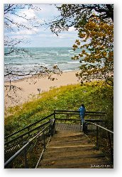 License: Stairs down to the Lake Michigan Beach