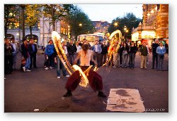 License: Street performer showing off fire ropes