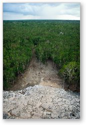 License: Looking down the steps of Coba's pyramid