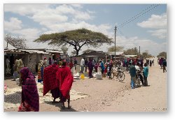 License: Maasai people and locals in a small town near Arusha