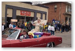 License: Krewe of Iris Queen in an old caddy