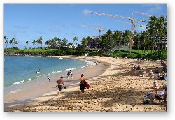 License: Napili Beach with resort construction in the background