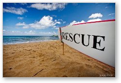 License: Rescue surfboard for lifeguard at DT Fleming Beach Park