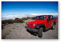 License: Jeep Wrangler above the clouds on Haleakala Volcano