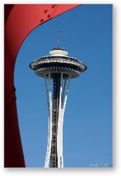 License: Space Needle under the Eagle sculpture, Olympic Sculpture Park