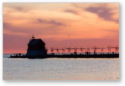 License: Pastel Sunset over Grand Haven Lighthouse