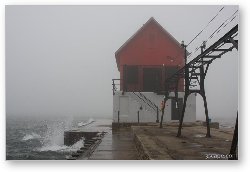 License: Grand Haven lighthouse in thick fog