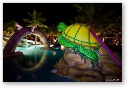 License: Night shot of the kids pool area