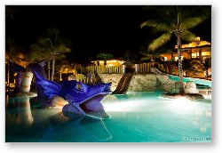 License: Night shot of the kids pool area