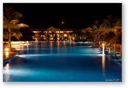 License: Night shot of the main pool area with moon visible