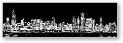 License: Chicago Skyline Fractal Black and White