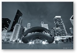 License: Cloud Gate and Skyline - Blue Toned