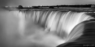 Niagara Falls at Dusk Black and White