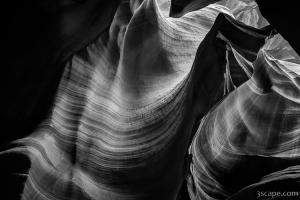 Antelope Canyon Waves Black and White