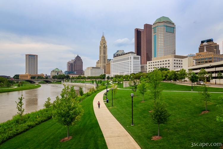 Scioto Mile Park and Columbus Skyline Photograph by Adam Romanowicz