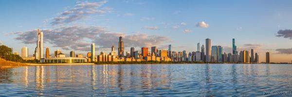Chicago Skyline Dawn Panoramic