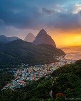 Sunset over Soufriere
