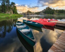 Canoes at Sylvan Lake