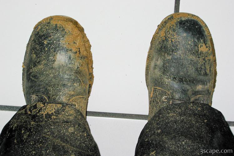 Adam's muddy boots