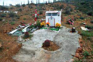 Memorials like this were also common along Mexico's highways