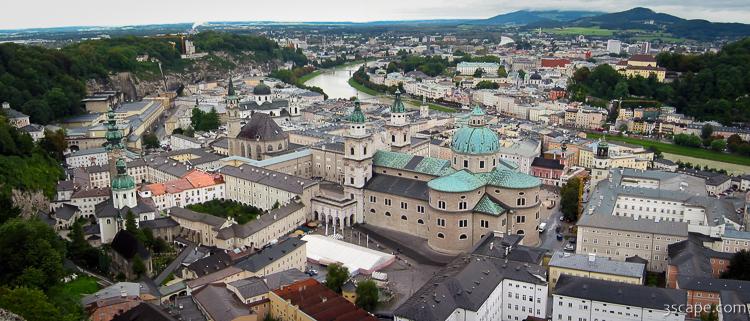 Panoramic view of Salzburg, Cathedral, St. Peter's