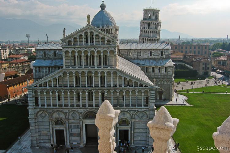 The Leaning Tower and Cathedral from the Baptistry