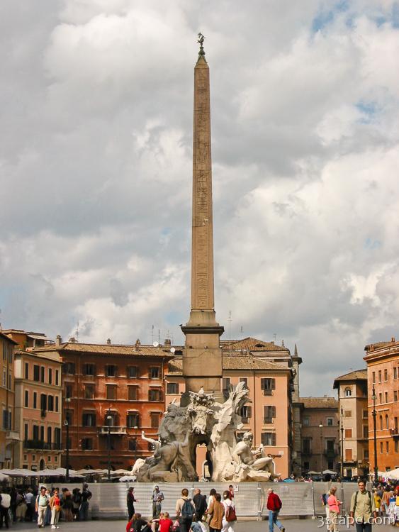 Fountain of the four Rivers and obelisk in Piazza Navona