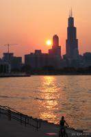 Chicago Skyline with boat Photograph by Adam Romanowicz